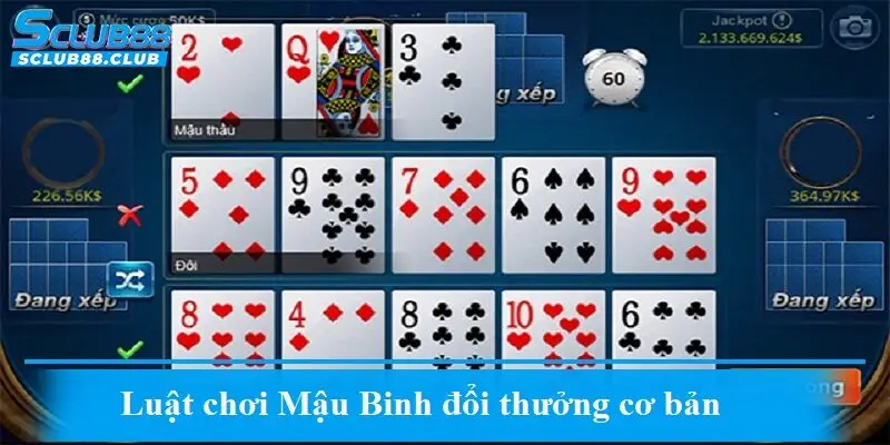Luật chơi Mậu Binh đổi thưởng cơ bản
