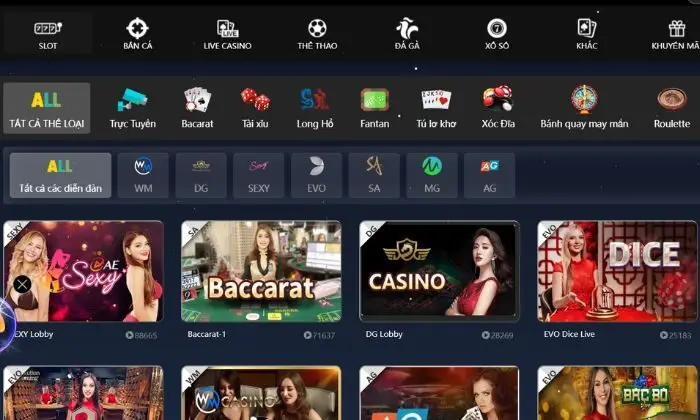 Sảnh Live casino