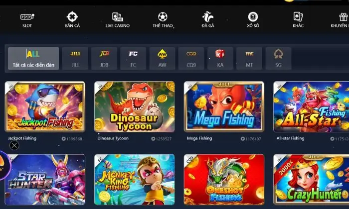 Game bắn cá hấp dẫn